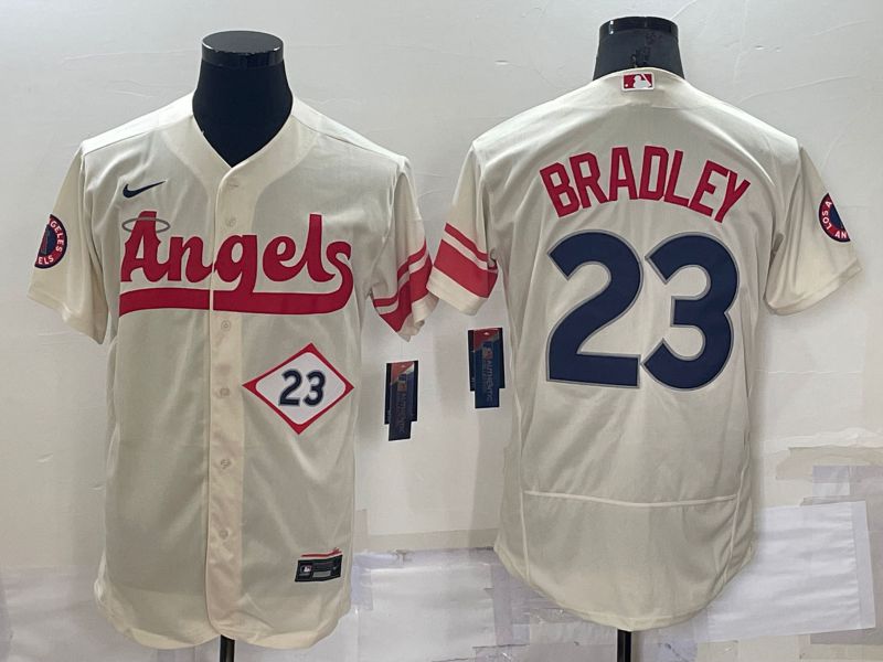 Men Los Angeles Angels 23 Bradley Cream City Edition Elite Nike 2022 MLB Jerseys